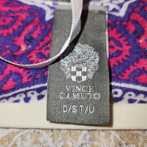 Vince Camuto Vibrant Multicolored Floral Kimono Pink Tassels One Size Boho Beach - Picture 11 of 12